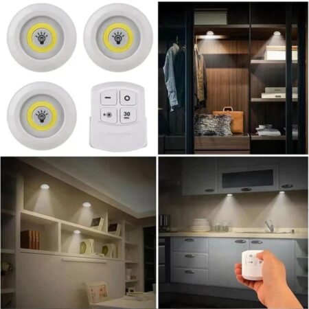 3 Pcs Tap LED Light with Remote Control