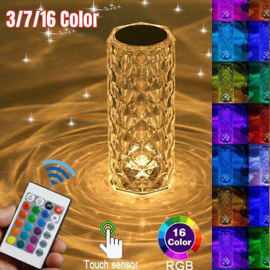 Rechargeable Rose Diamond Table Lamp with Wireless Remote – 16 RGB Colors & Elegant Glow - Image 4