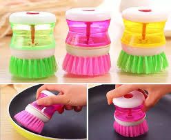 Kitchen Liquid Dish Cleaning Brush with Soap Dispenser - Image 2