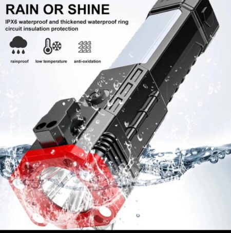 Multifunction Portable LED Flashlight – Rechargeable Hammer Torch with Window Breaker & Cutter