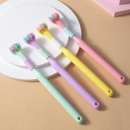 Three-Sided 360° Toothbrush – Soft Bristles Gentle Clean with Replaceable Head