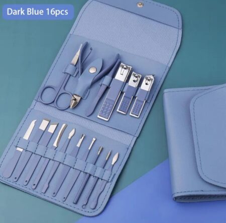 16-Piece Professional Manicure & Pedicure Grooming Kit – Stainless Steel Nail Care Set